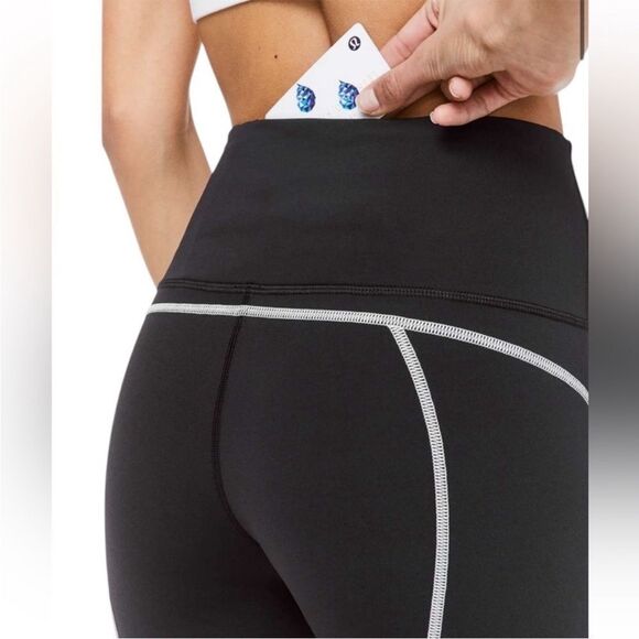 Lululemon Channel Your Energy High Rise Tight Leggings Black and White Size 4 - Picture 5 of 15